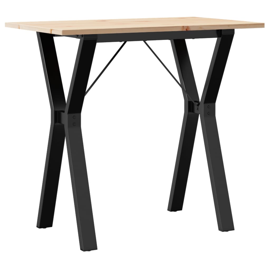 vidaXL Eettafel Y-frame 80x50x75 cm massief grenenhout en gietijzer