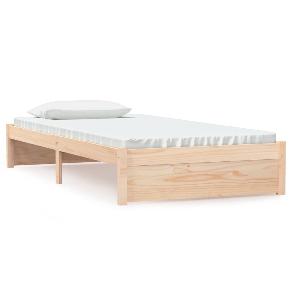 vidaXL Bedframe massief hout wit 100x200 cm