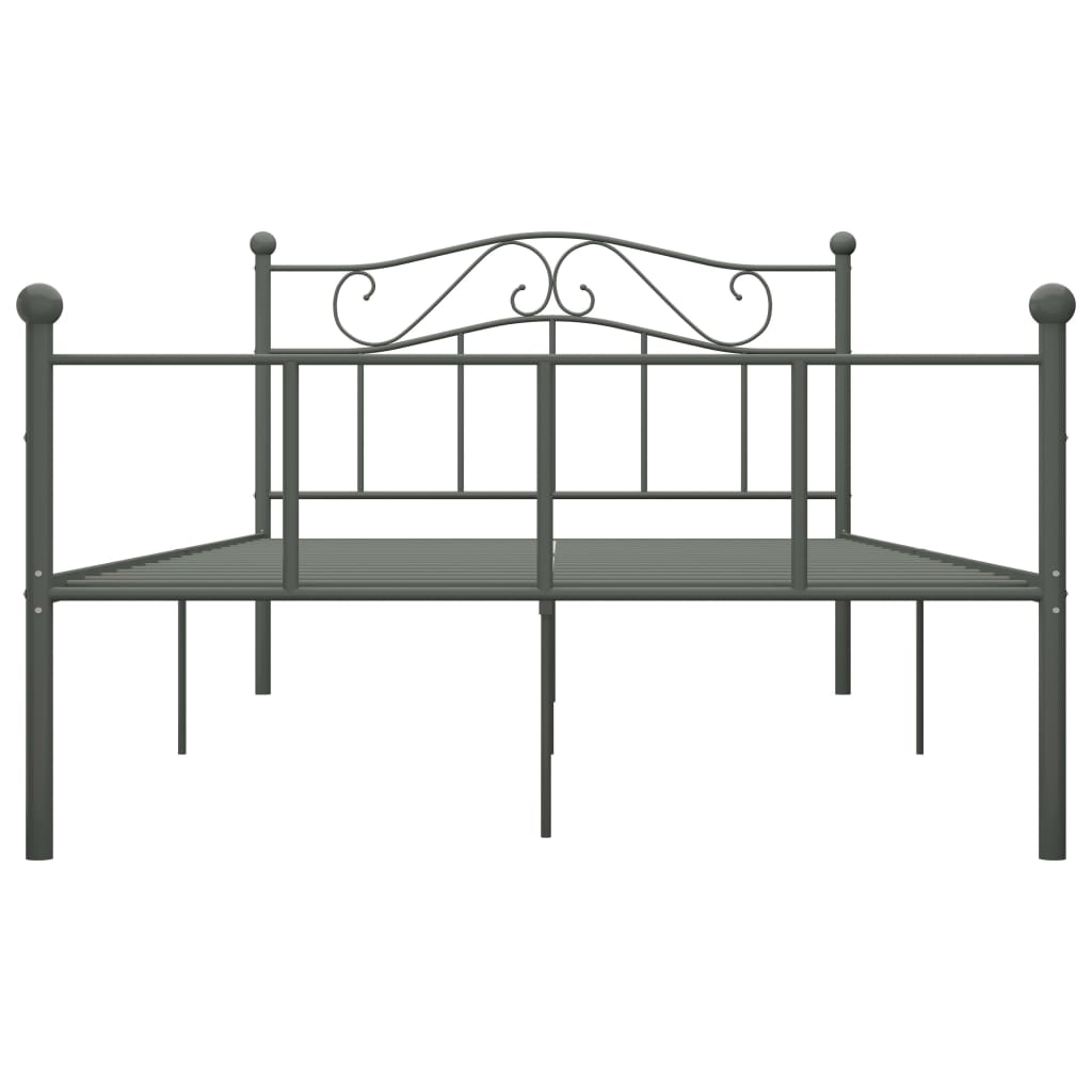 vidaXL Bedframe metaal grijs 120x200 cm