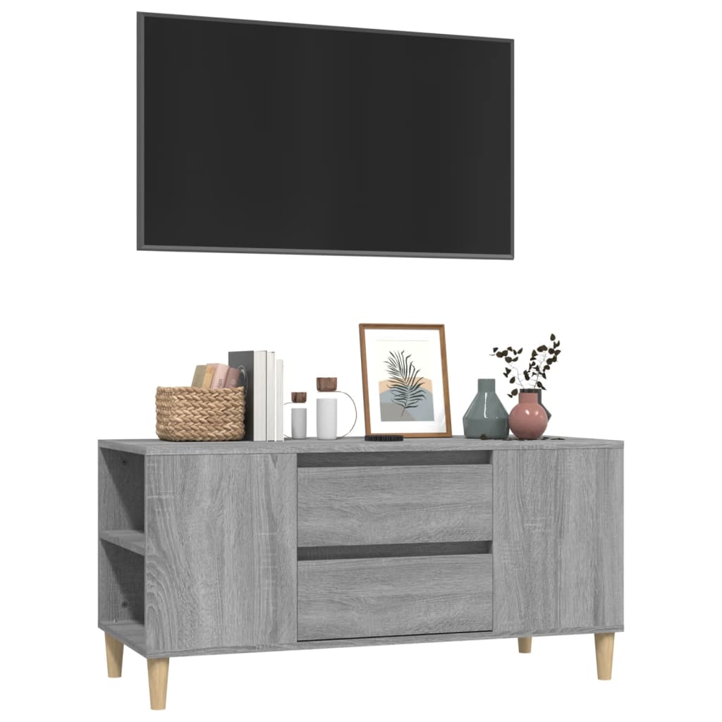 vidaXL Tv-meubel 102x44,5x50 cm bewerkt hout grijs sonoma eikenkleurig