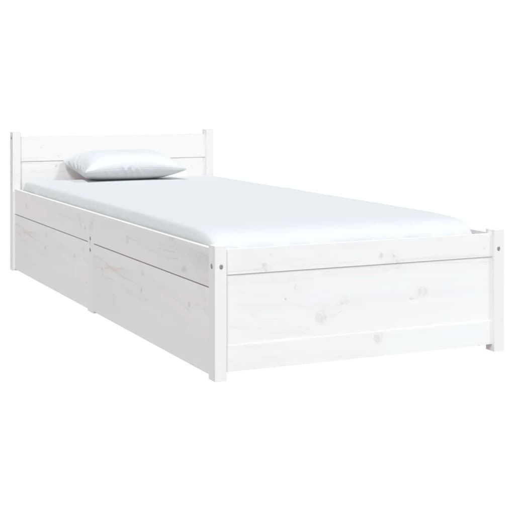 vidaXL Bedframe met lades wit 75x190 cm