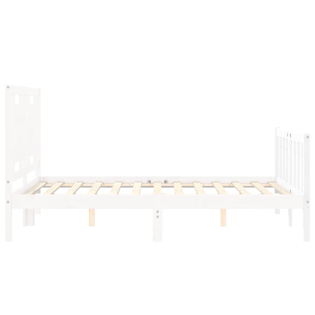 vidaXL Bedframe zonder matras massief grenenhout wit 140x200 cm