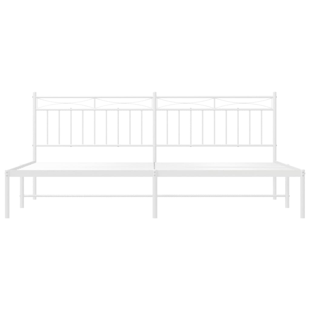 vidaXL Bedframe met hoofdbord metaal wit 200x200 cm