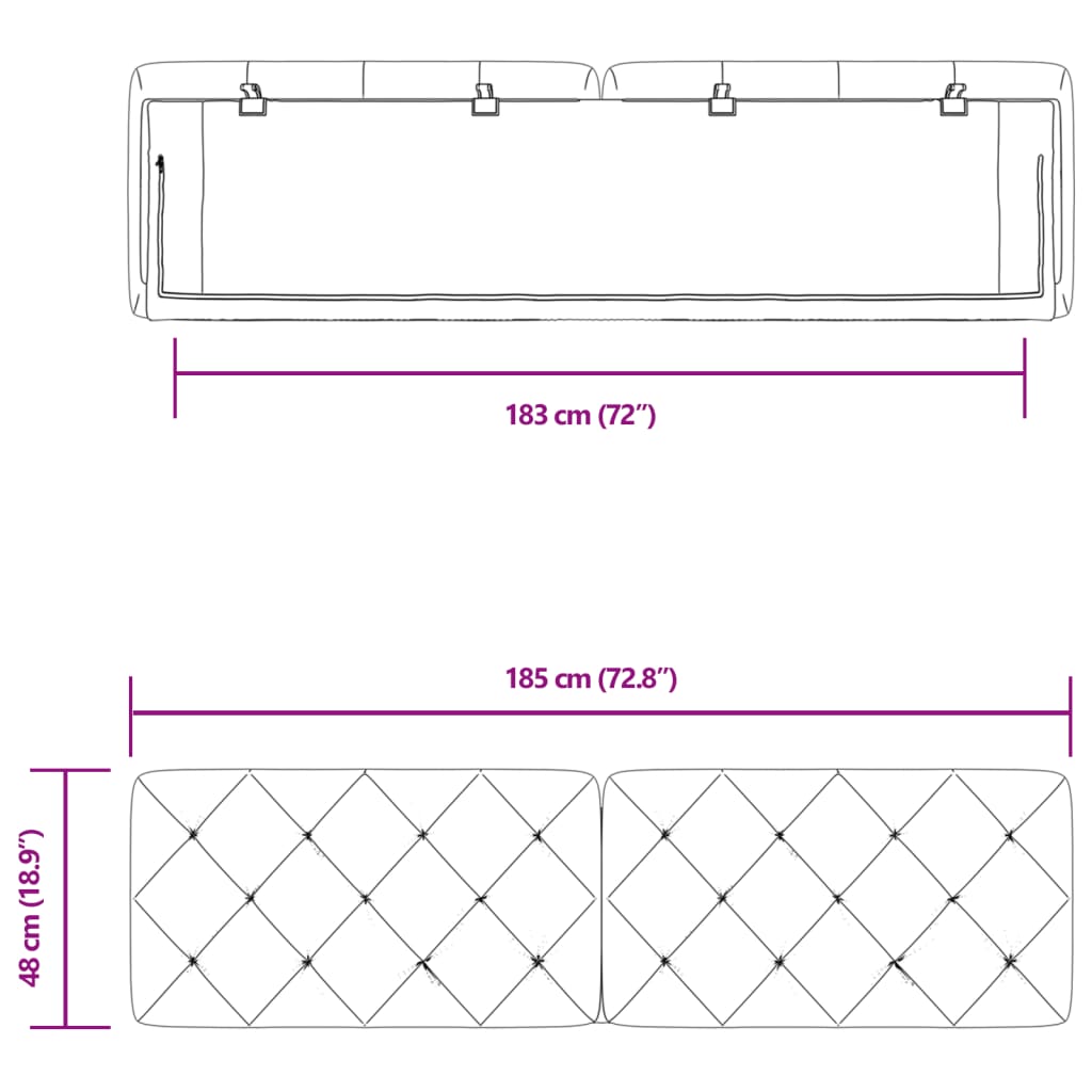 vidaXL Hoofdbordkussen 180 cm fluweel lichtgrijs