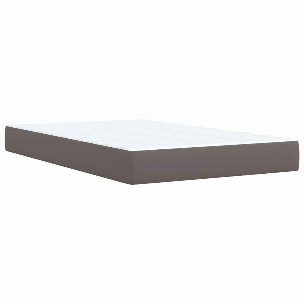 vidaXL Boxspring met matras kunstleer grijs 120x190 cm