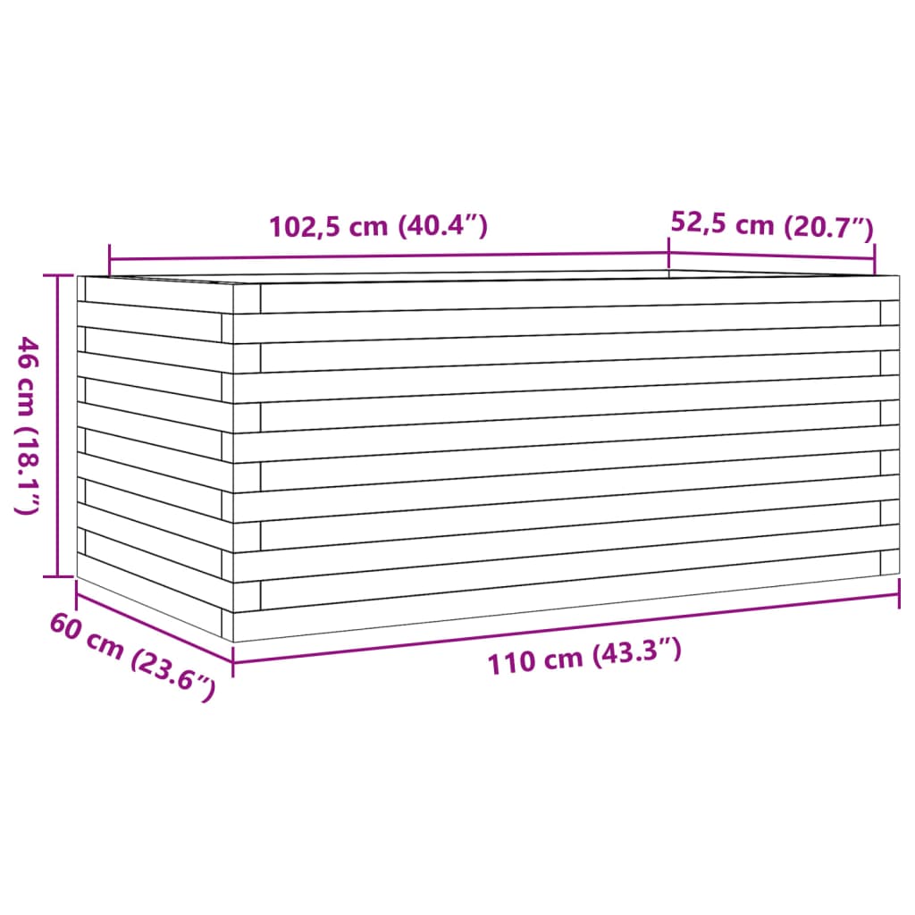 vidaXL Plantenbak 110x60x46 cm massief douglashout