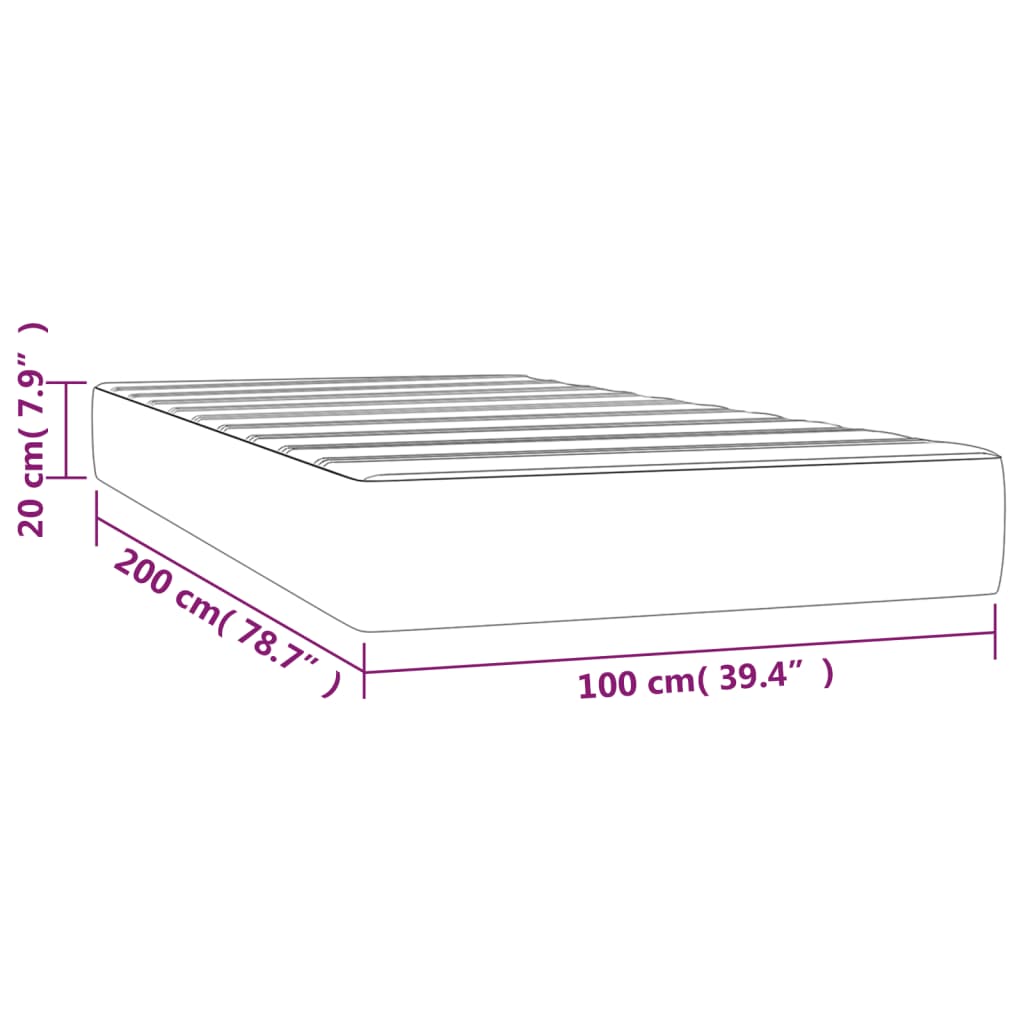 vidaXL Pocketveringmatras 100x200x20 cm kunstleer crèmekleurig