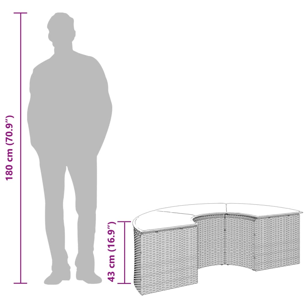 vidaXL Voetensteun met kussen poly rattan zwart