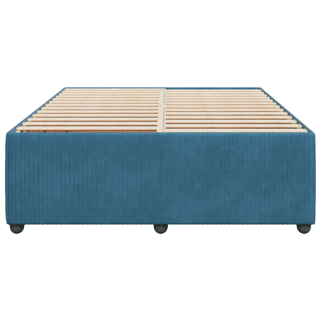 vidaXL Bedframe fluweel blauw 140x190 cm