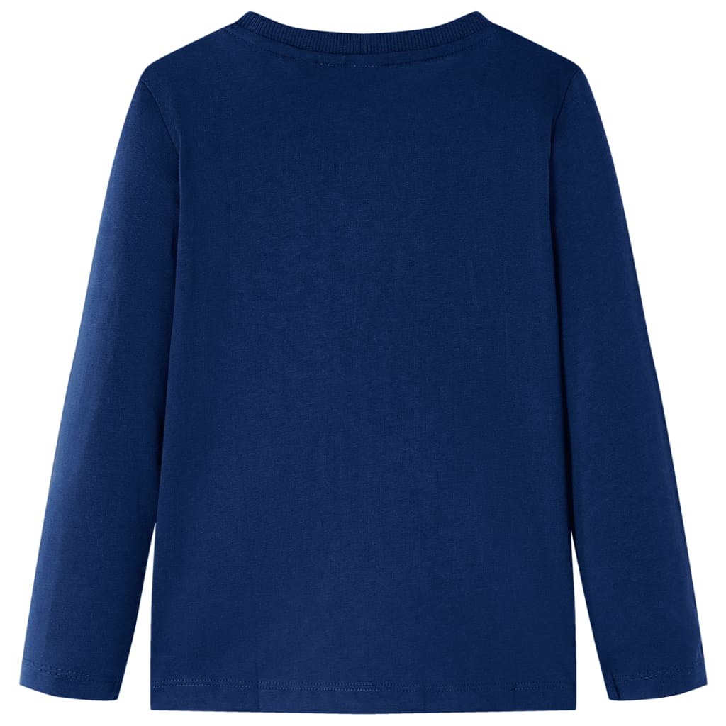 Kindershirt met lange mouwen 140 marineblauw