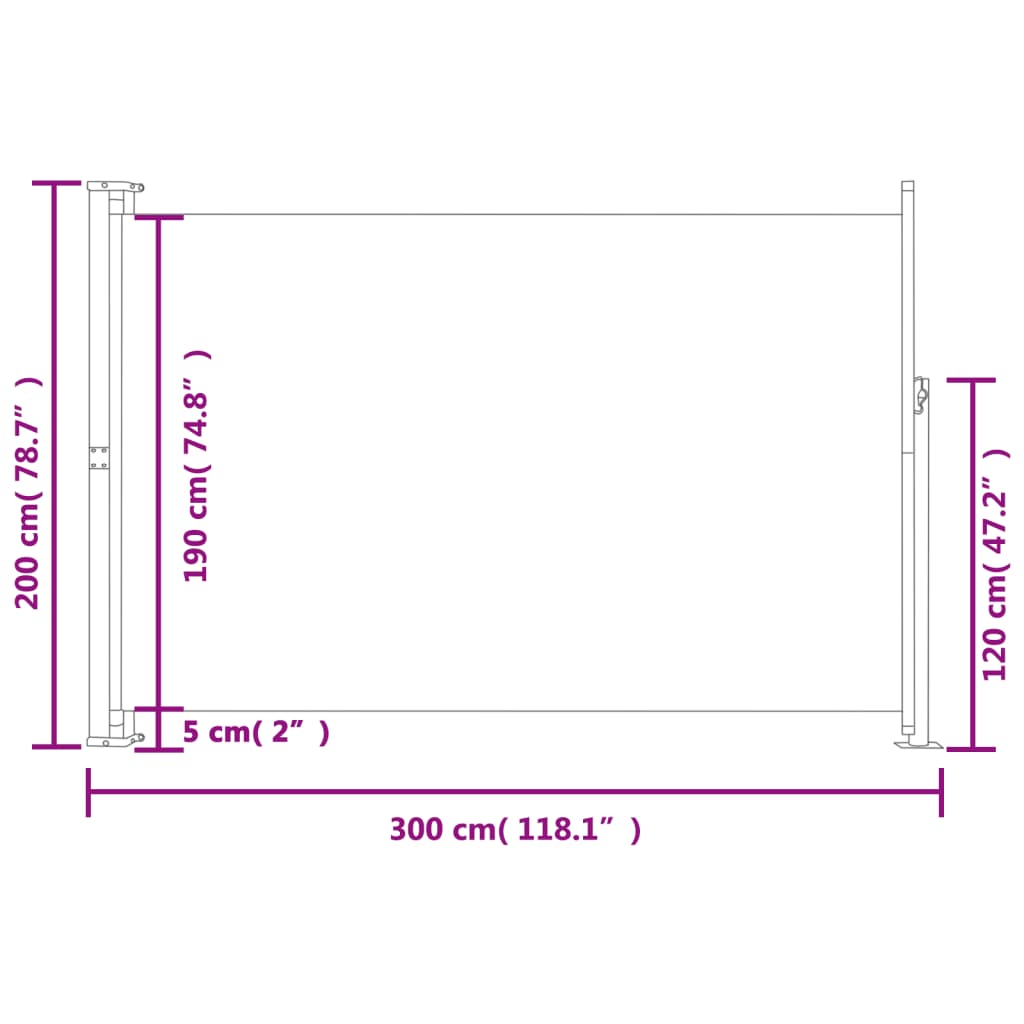 vidaXL Tuinscherm uittrekbaar 200x300 cm bruin