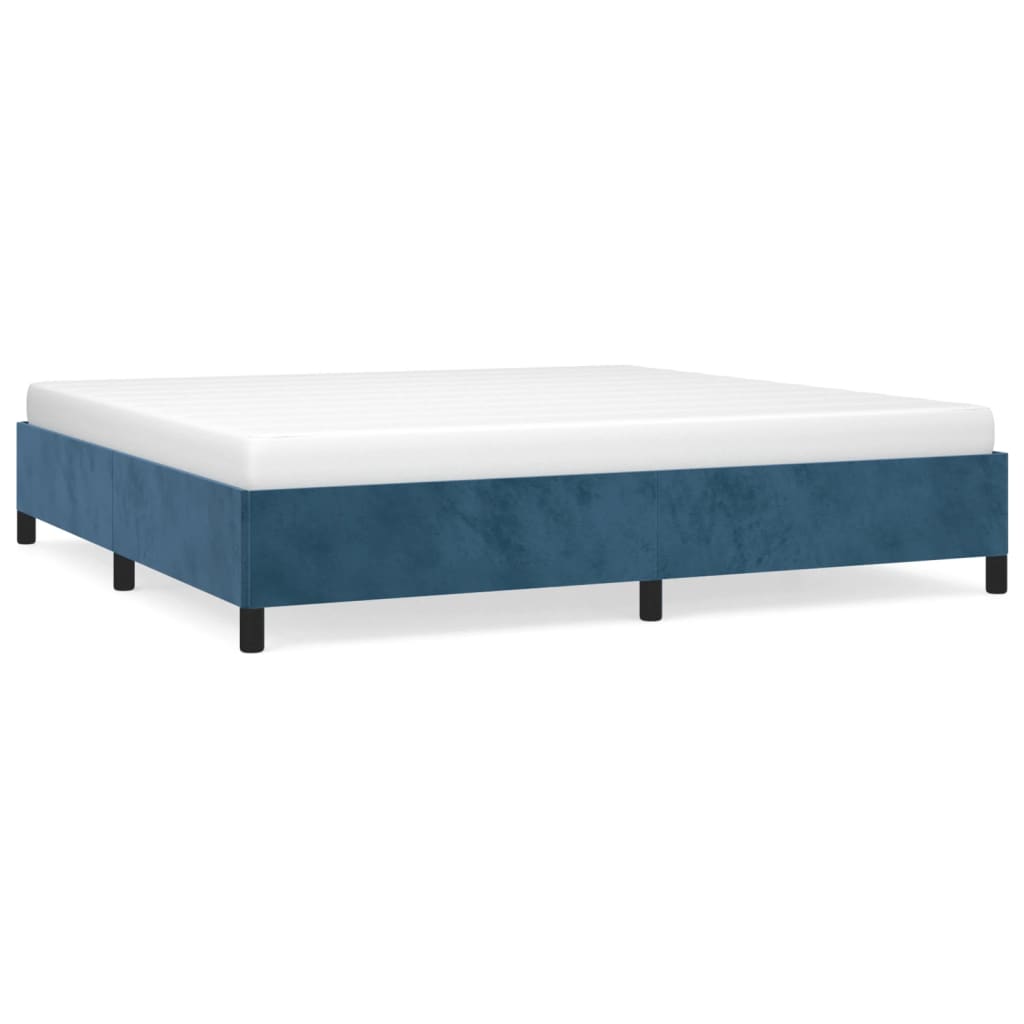 vidaXL Bedframe fluweel donkerblauw 200x200 cm