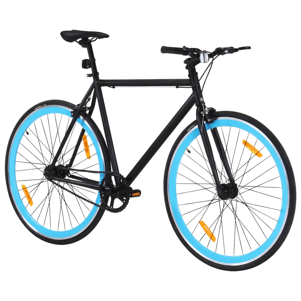 vidaXL Fiets met vaste versnelling 700 c 59 cm zwart en blauw