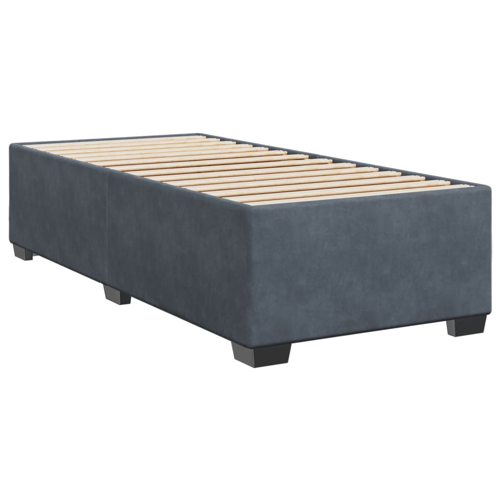 vidaXL Boxspring met matras fluweel donkergrijs 1-persoons (alleen AU)