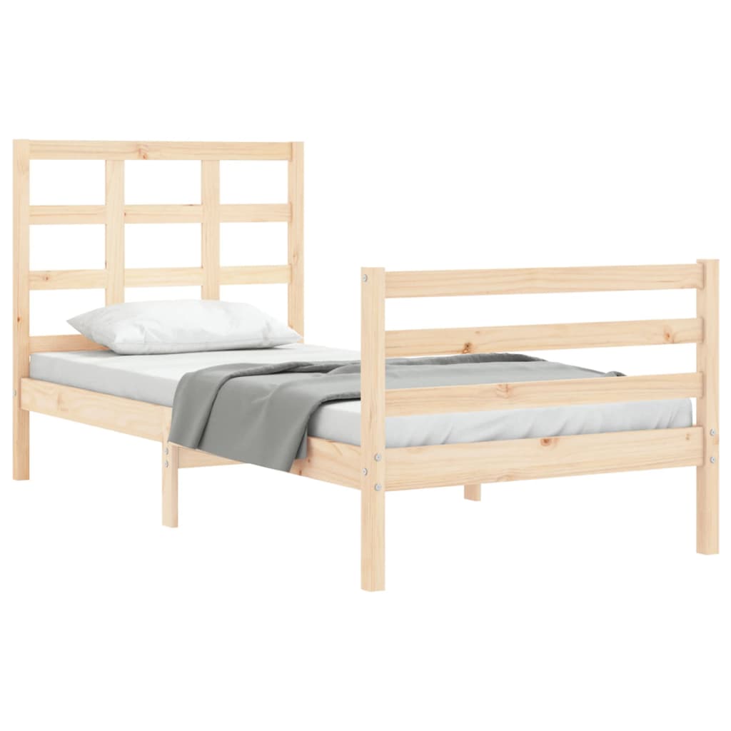 vidaXL Bedframe met hoofdbord massief hout