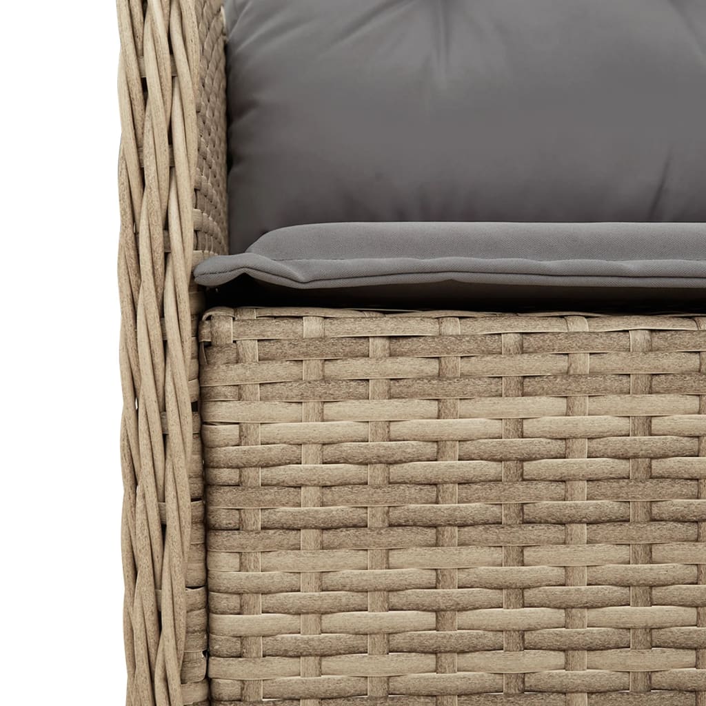 vidaXL 5-delige Tuinset met kussens poly rattan beige