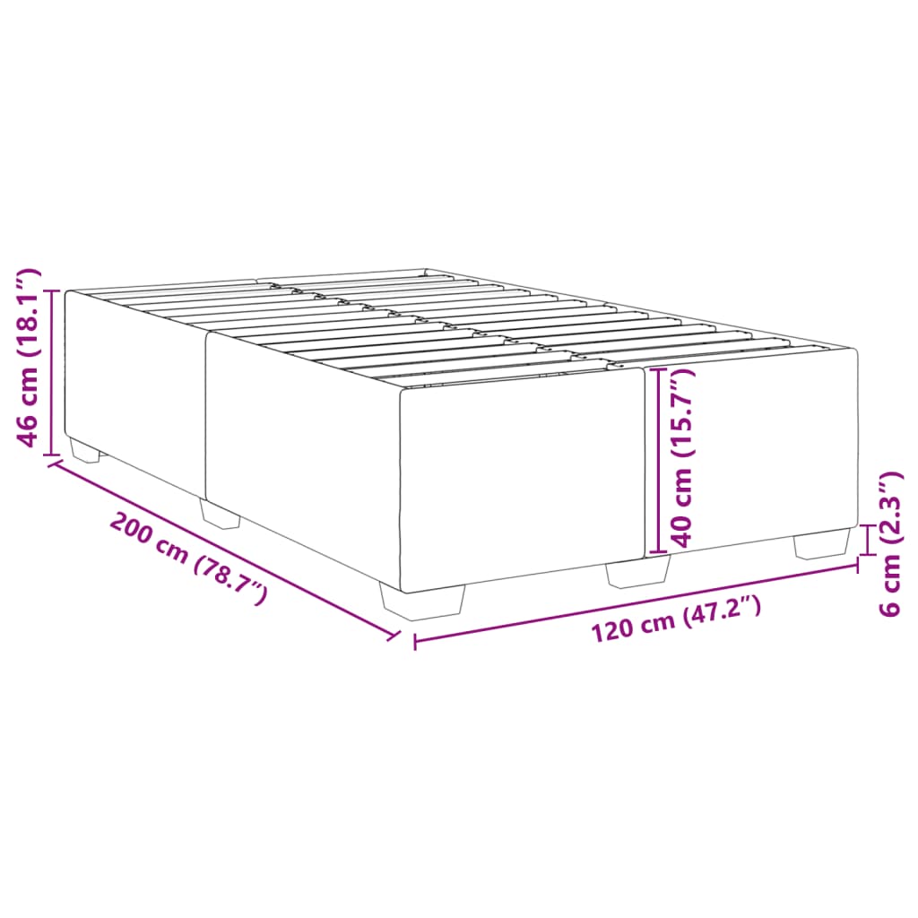 vidaXL Bedframe kunstleer zwart 120x200 cm