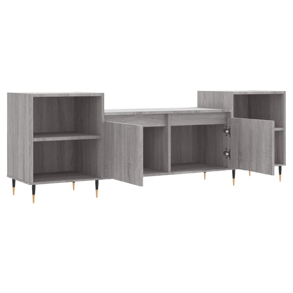 vidaXL Tv-meubel 160x35x55 cm bewerkt hout grijs sonoma eikenkleurig