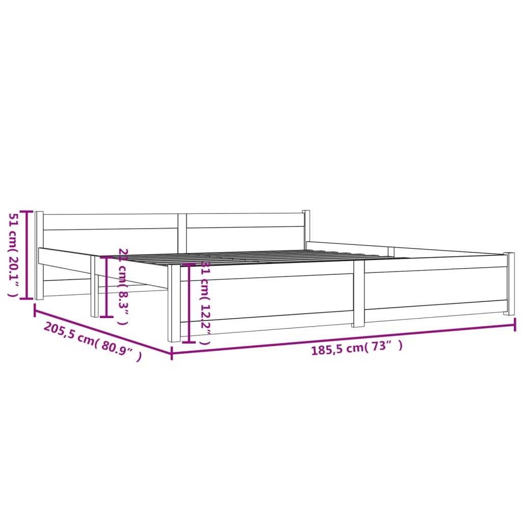 vidaXL Bedframe massief hout 180x200 cm