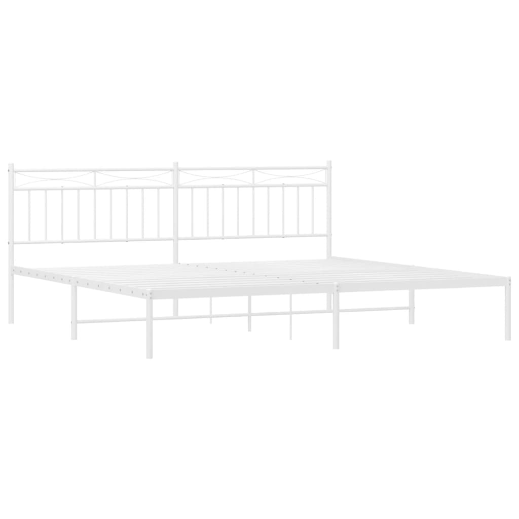 vidaXL Bedframe met hoofdbord metaal wit 200x200 cm