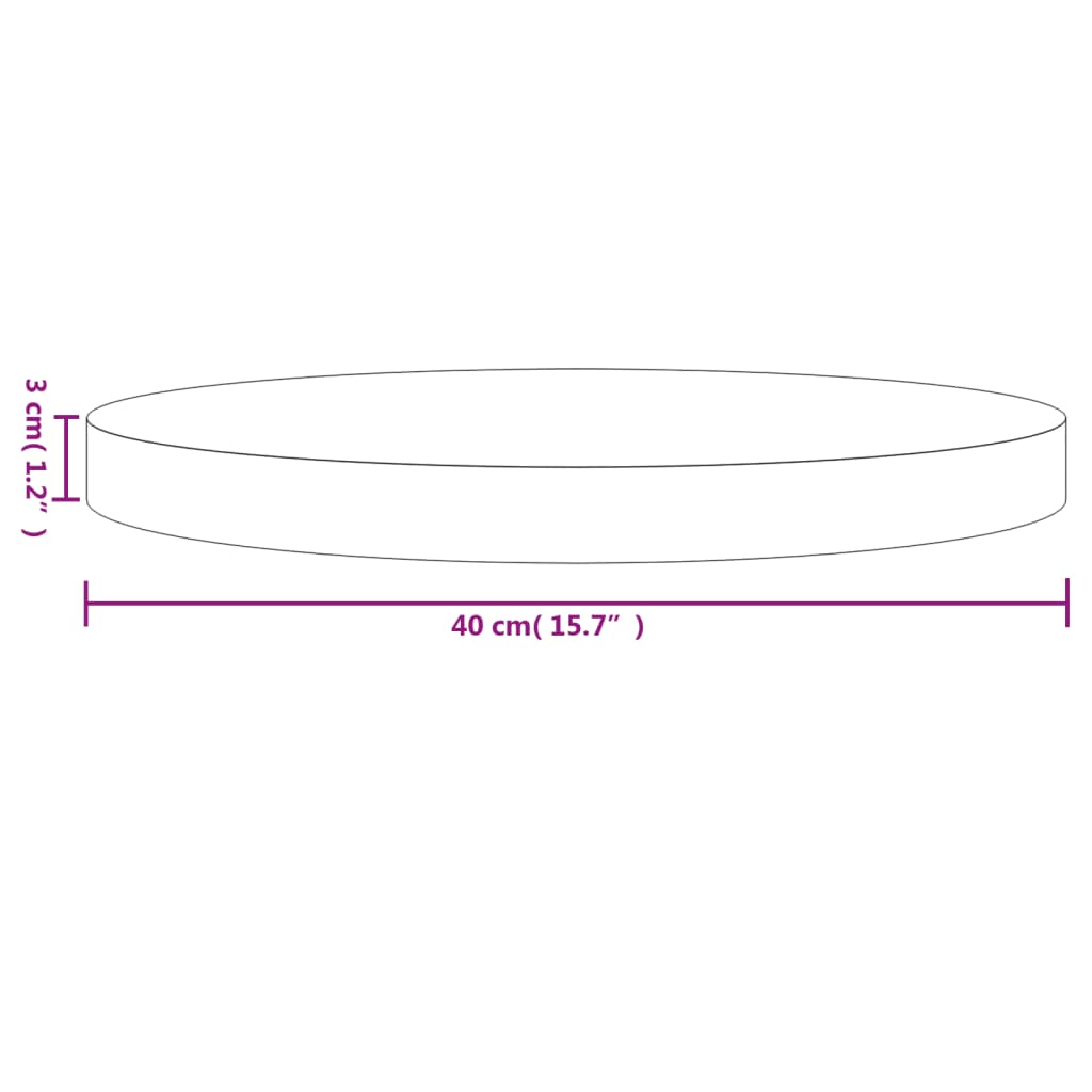 vidaXL Tafelblad rond Ø40x3 cm massief grenenhout wit