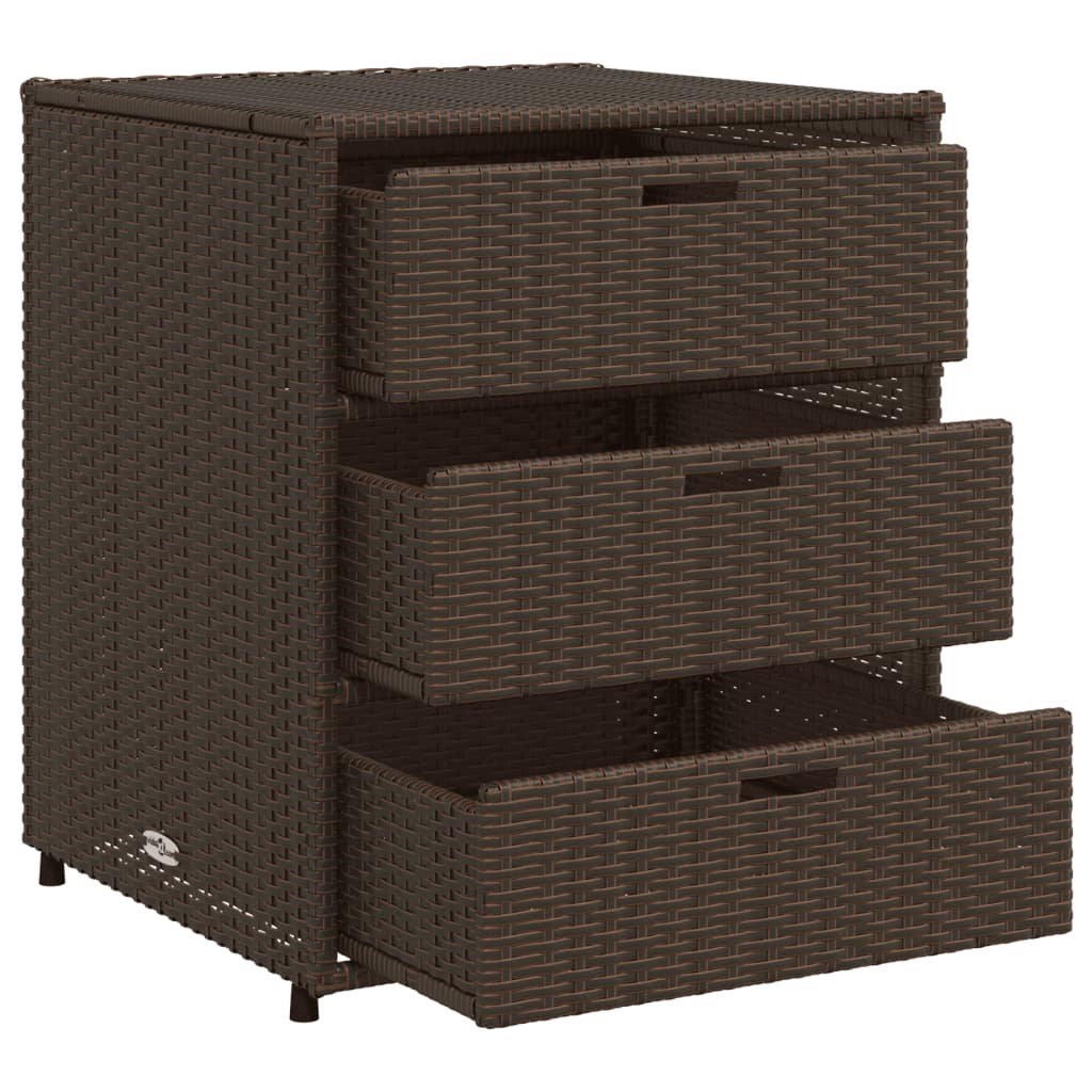 vidaXL Tuinkast 55x59x69 cm poly rattan bruin