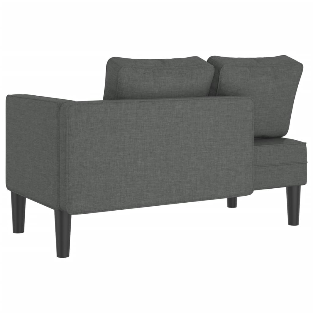 vidaXL Chaise longue met kussens stof donkergrijs