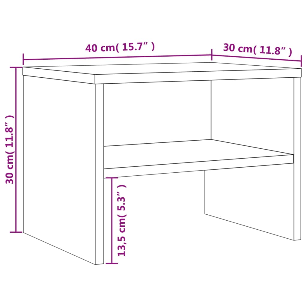 vidaXL Nachtkastjes 2 st 40x30x30 cm bewerkt hout bruin eikenkleur