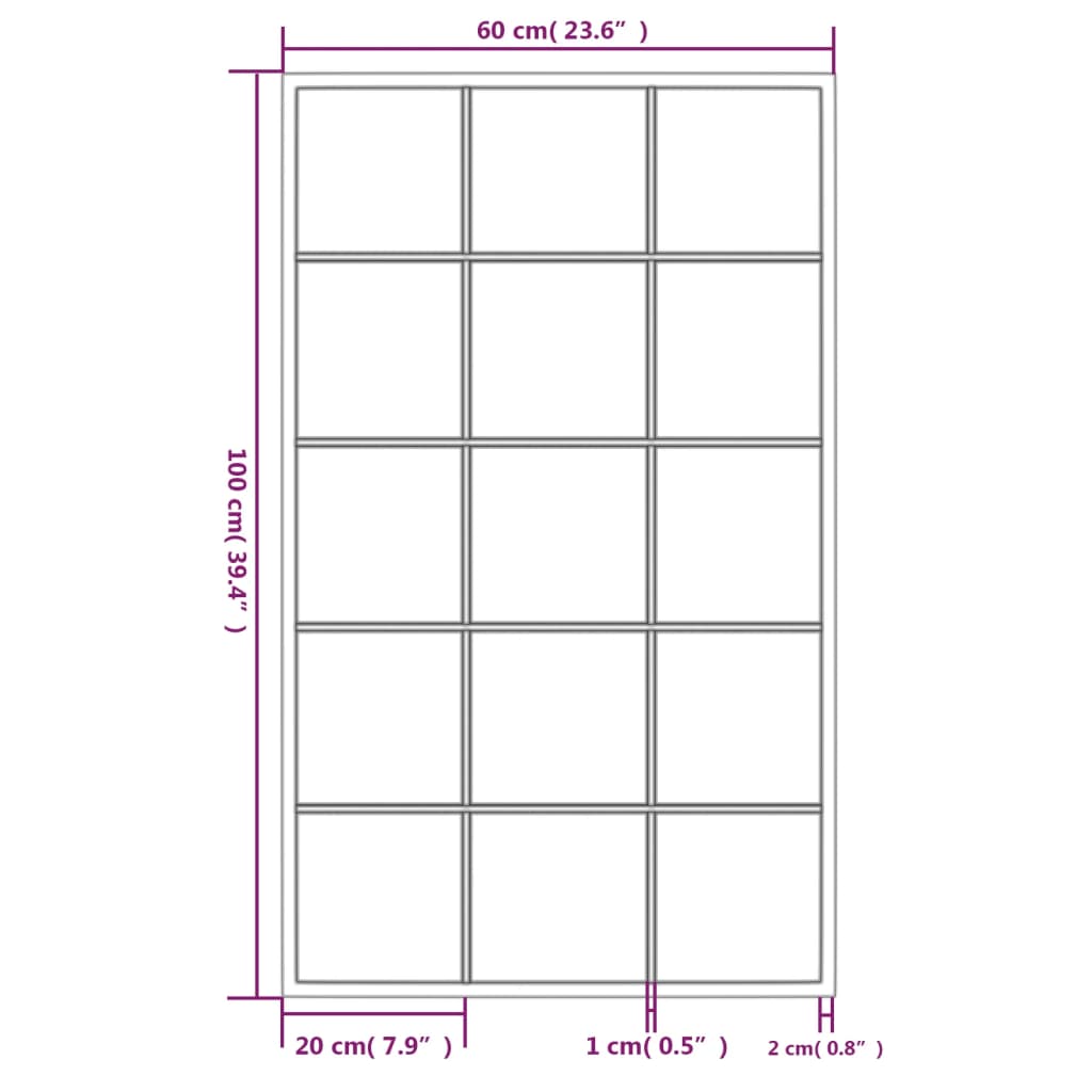 vidaXL Wandspiegels 4 st 100x60 cm metaal zwart