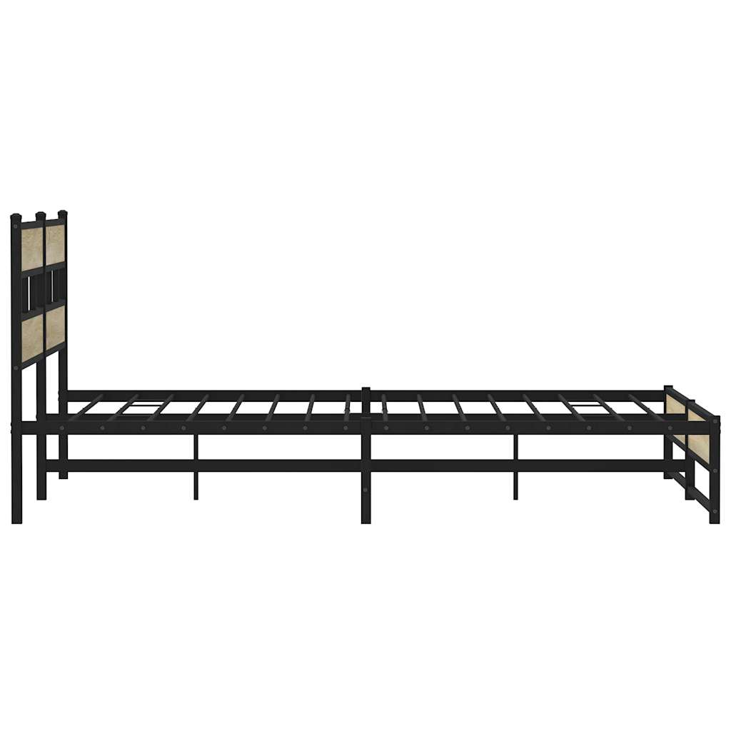 vidaXL Bedframe zonder matras metaal sonoma eikenkleur 200x200 cm