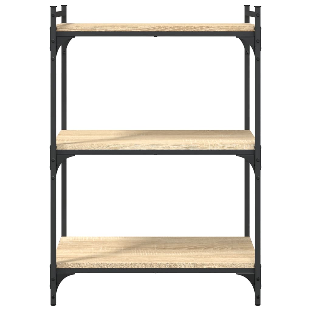 vidaXL Boekenkast 3-laags 60x30x86 cm bewerkt hout sonoma eikenkleurig