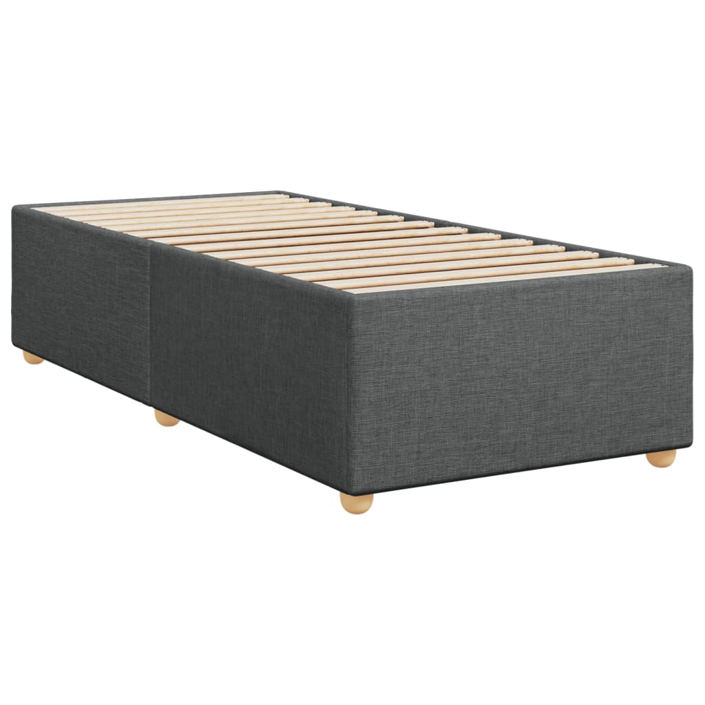 vidaXL Boxspring met matras stof donkergrijs Single