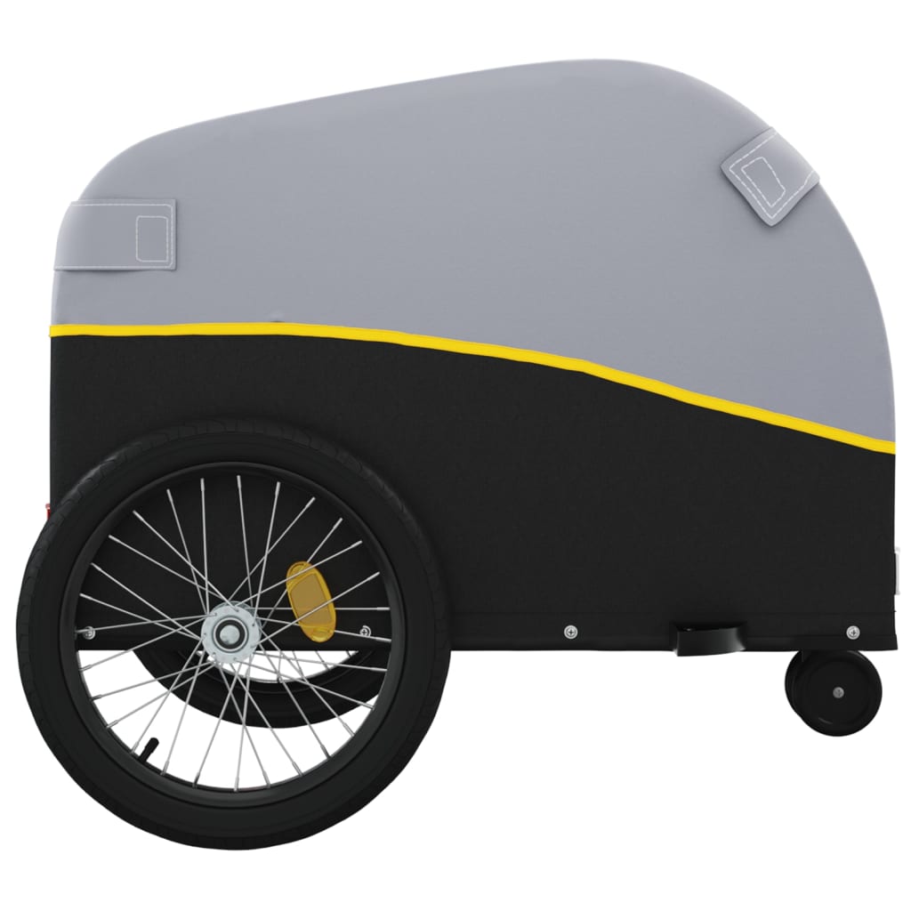 vidaXL Fietstrailer 30 kg ijzer zwart en geel