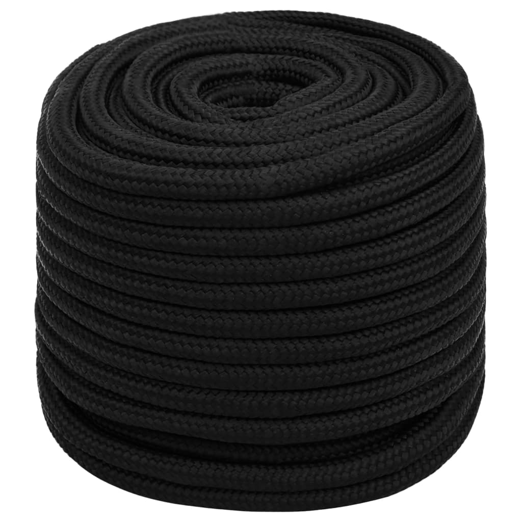 vidaXL Werktouw 16 mm 50 m polyester zwart