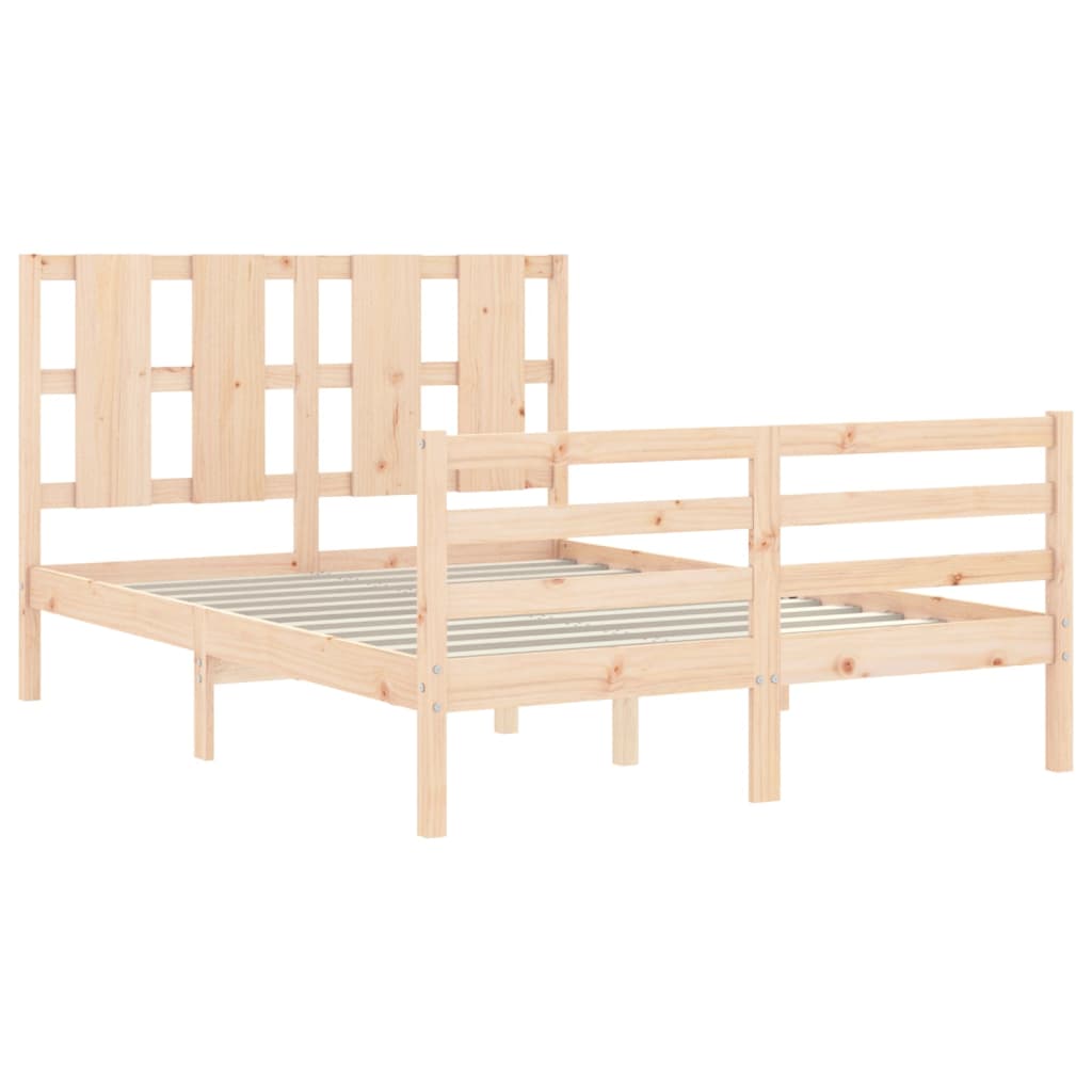 vidaXL Bedframe met hoofdbord massief hout 140x200 cm