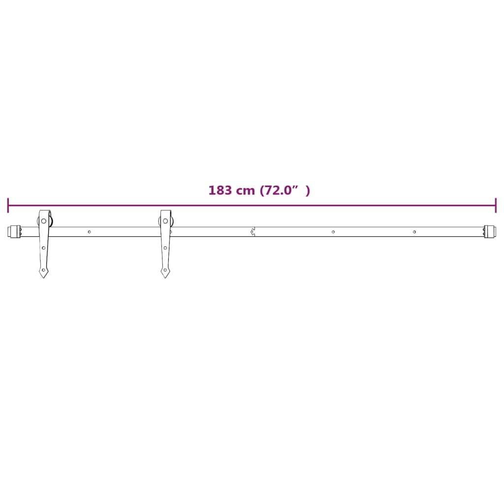 vidaXL Schuifdeur met beslag 70x210 cm massief grenenhout