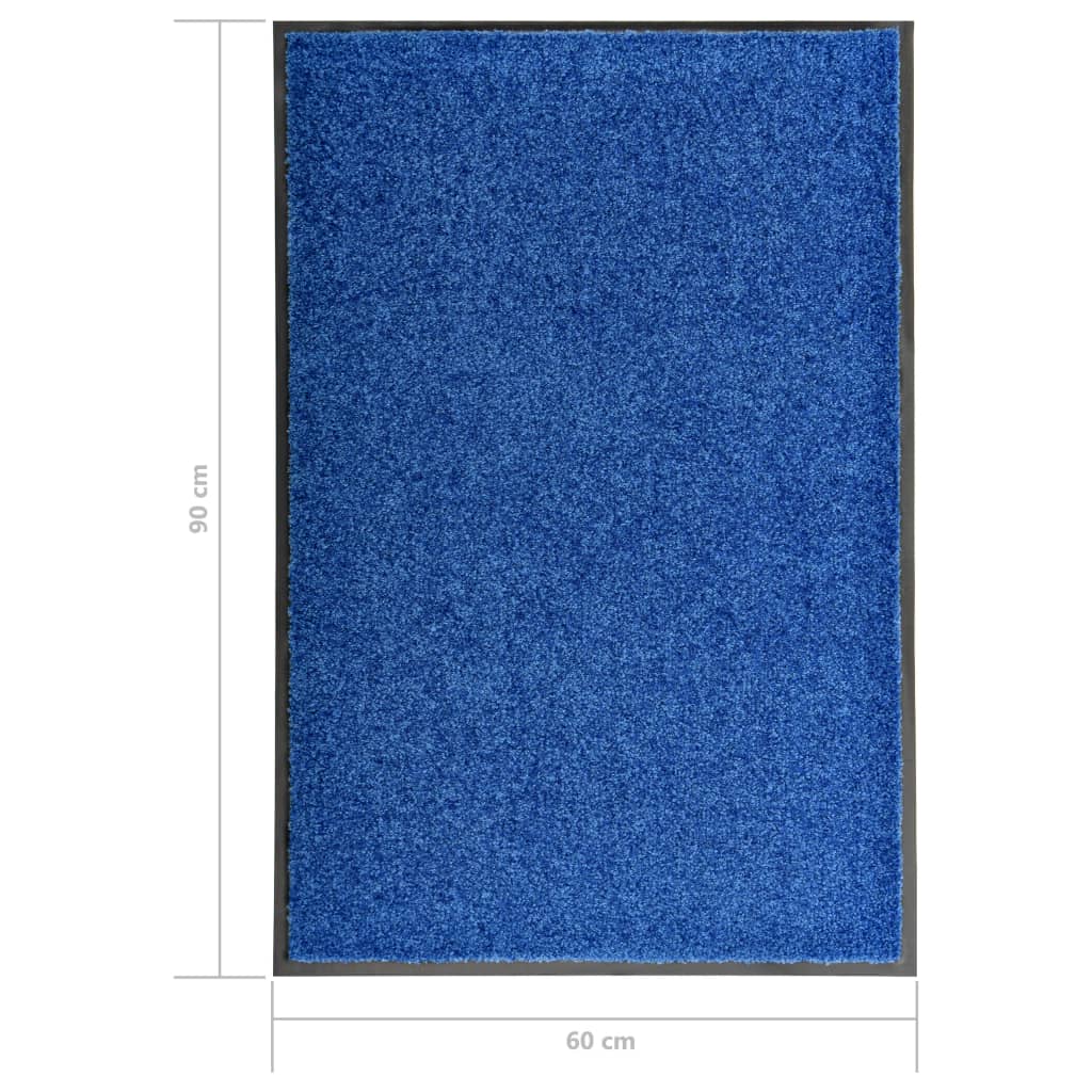 vidaXL Deurmat wasbaar 60x90 cm blauw