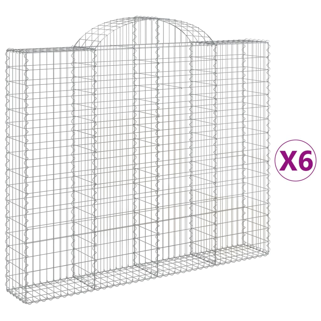 vidaXL Schanskorven 6 st gewelfd 200x30x160/180 cm ijzer