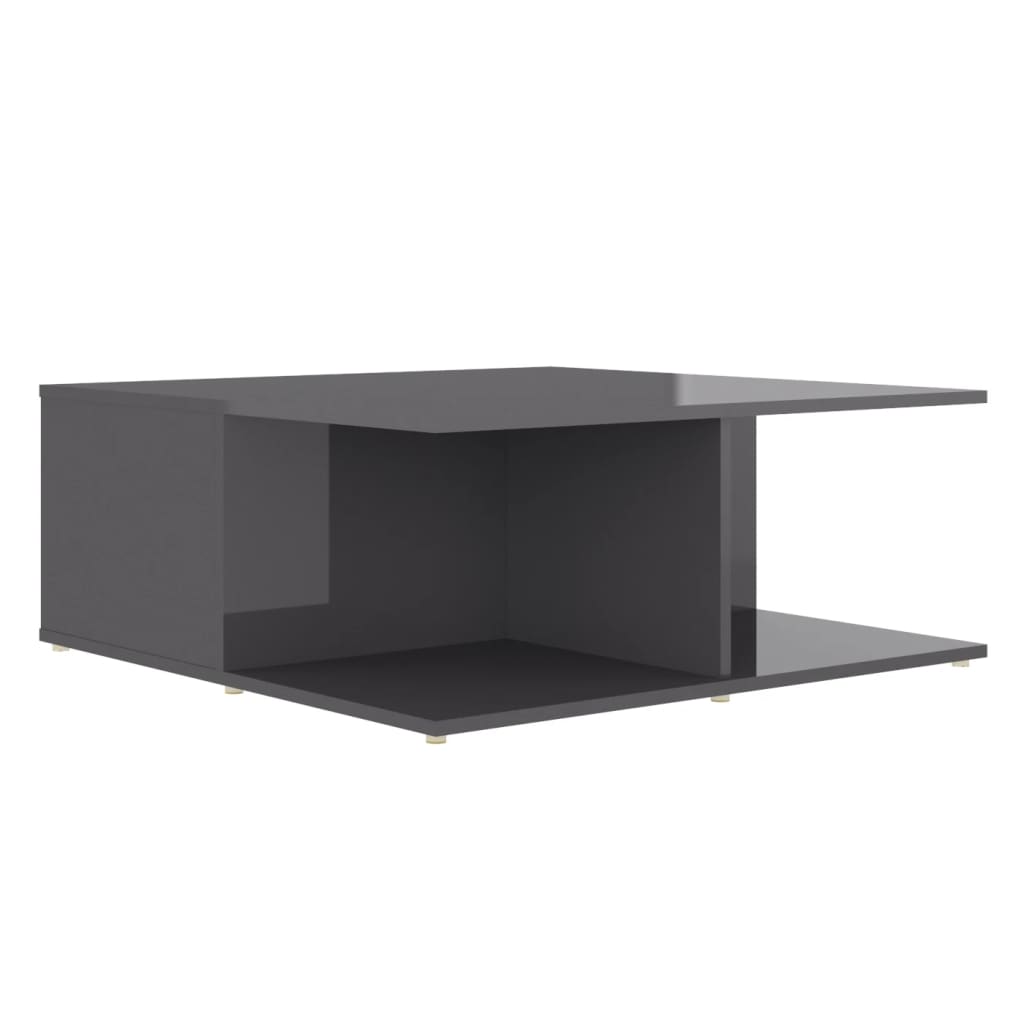 vidaXL Salontafel 80x80x31 cm bewerkt hout hoogglans grijs