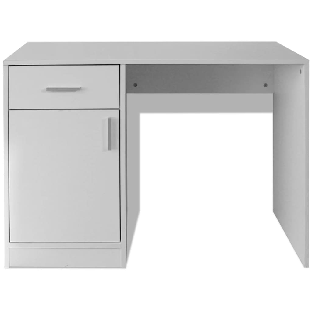 vidaXL Bureau met lade en kastje 100x40x73 cm wit