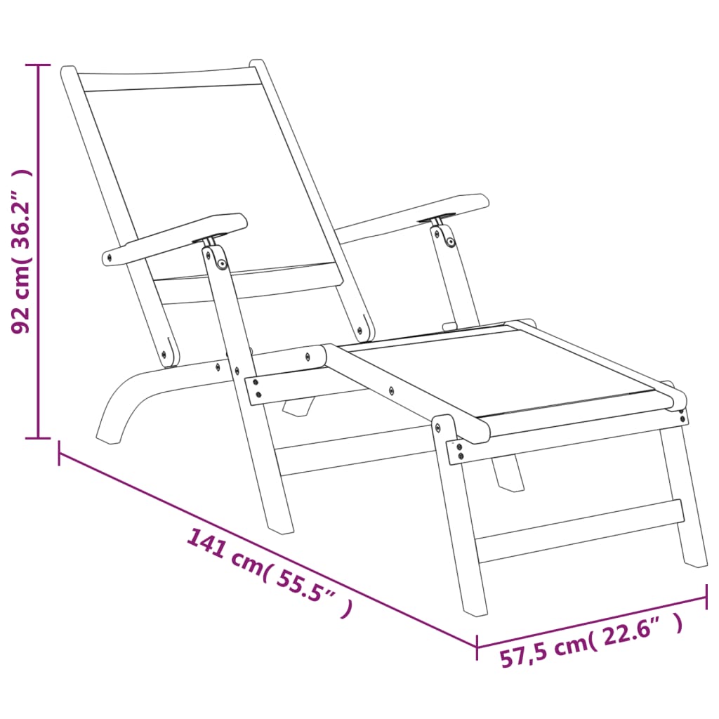 vidaXL Terrasstoelen 2 st massief acaciahout en textileen