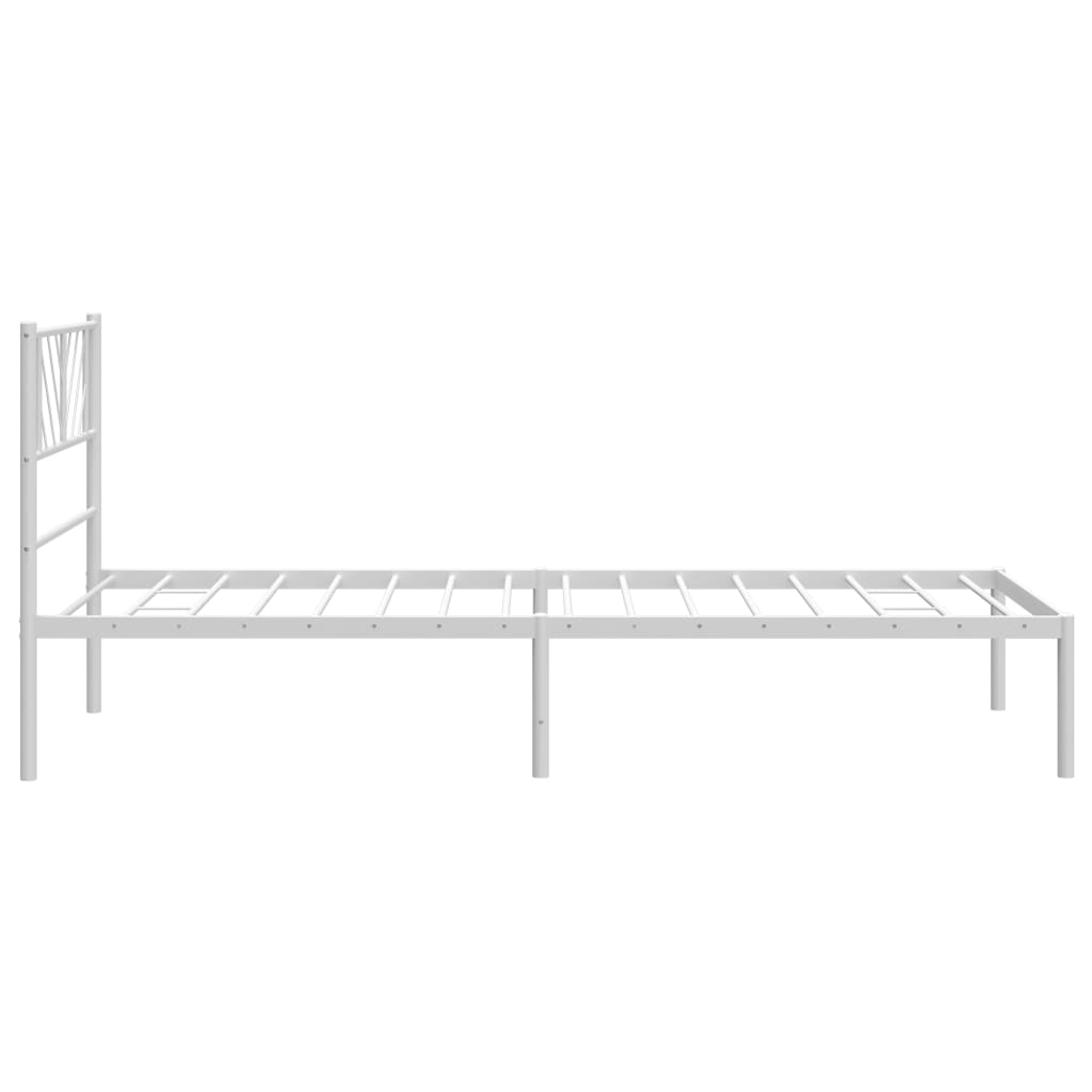 vidaXL Bedframe met hoofdbord metaal wit 90x200 cm