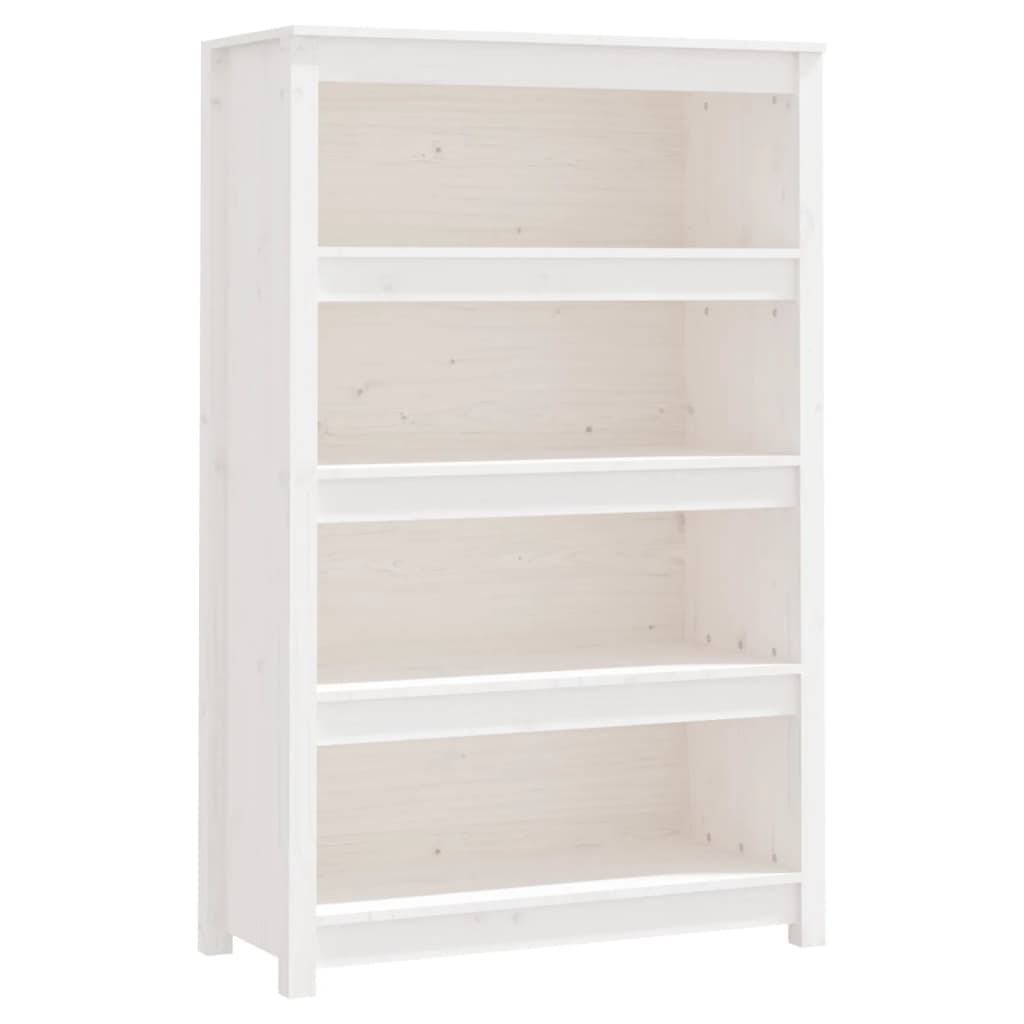 vidaXL Boekenkast 80x35x126 cm massief grenenhout wit