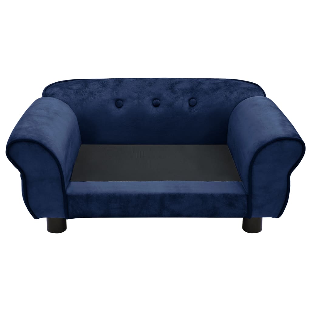 vidaXL Hondenbank 72x45x30 cm pluche blauw