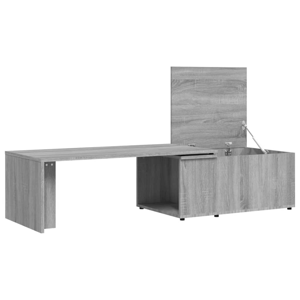 vidaXL Salontafel 150x50x35 cm bewerkt hout grijs