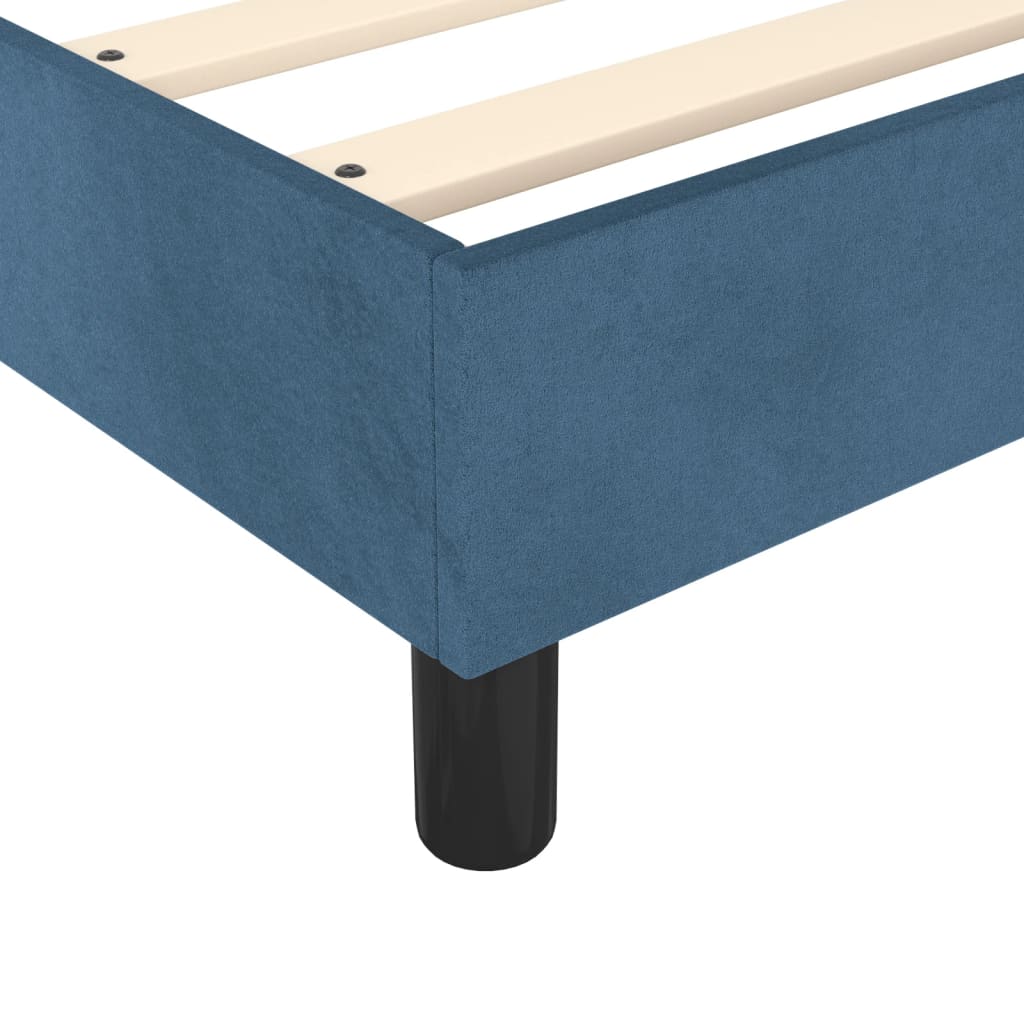 vidaXL Bedframe zonder matras 140x190 cm fluweel donkerblauw