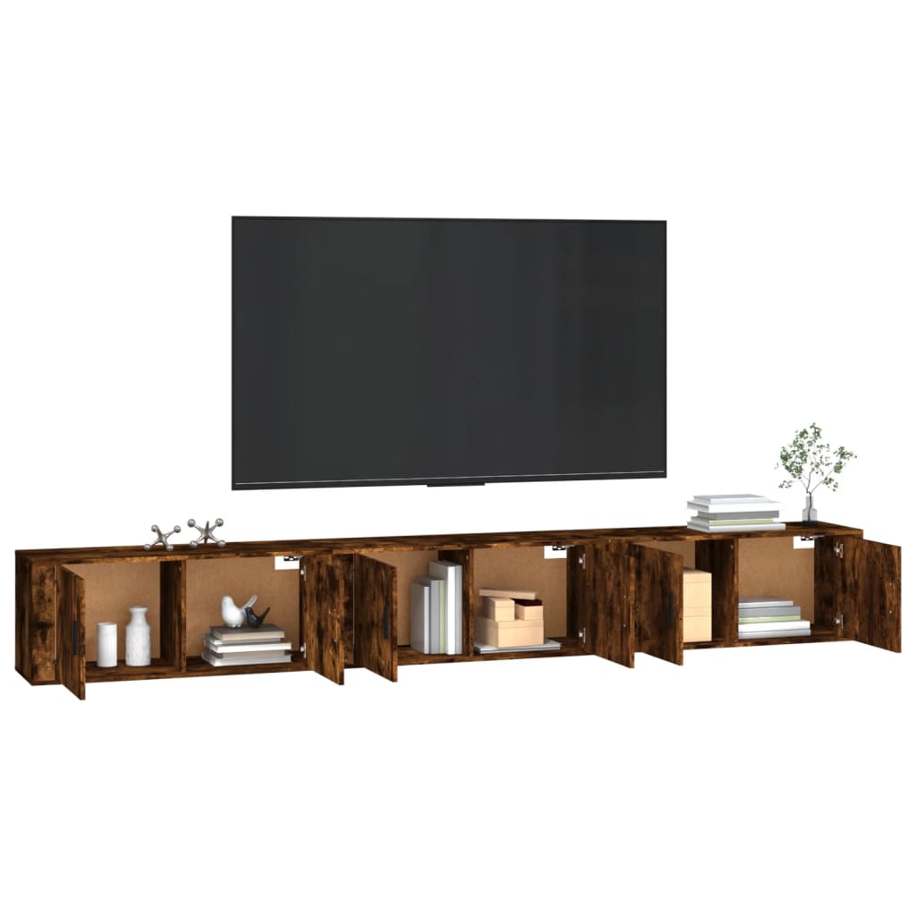 vidaXL Tv-wandmeubels 3 st 100x34,5x40 cm gerookt eikenkleurig