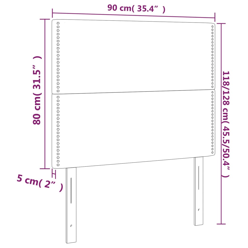 vidaXL Hoofdbord LED 90x5x118/128 cm kunstleer zwart