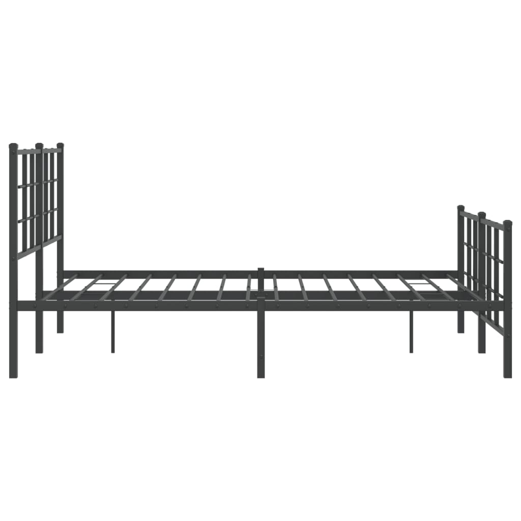 vidaXL Bedframe met hoofd- en voeteneinde metaal zwart 140x200 cm