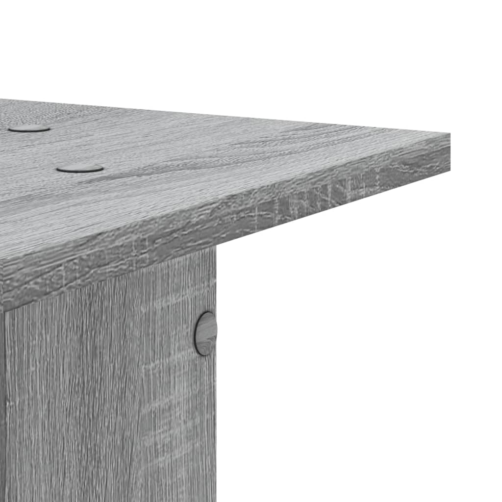 vidaXL Speakerstandaards 2 st 30x30x95 cm bewerkt hout grijs sonoma